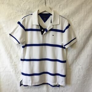 Tommy Hilfiger Men White Striped Polo Shirt